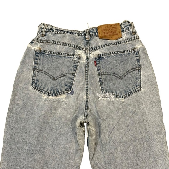 Levi's | Light Blue Denim Jeans Worn Holy Butt Rip Jeans 11L (tag size) modern 9 - Picture 5 of 10